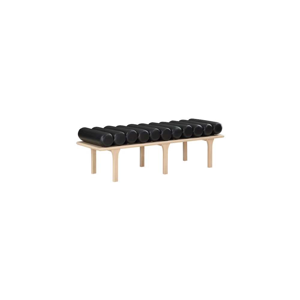 Landon Black Vegan Leather Bench