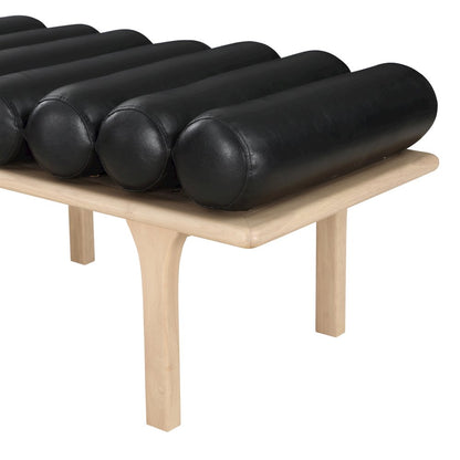 Landon Black Vegan Leather Bench