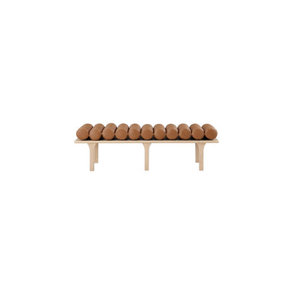 Landon Cognac Vegan Leather Bench