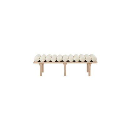 Landon Cream Vegan Leather Bench