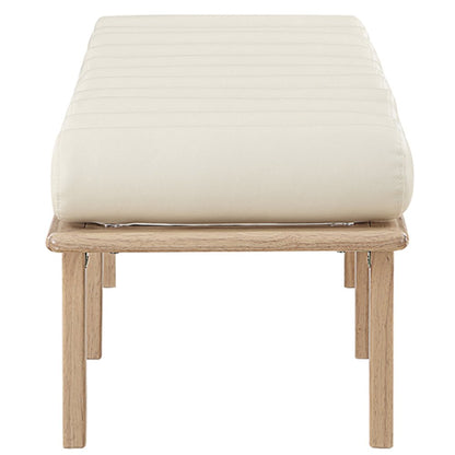 Landon Cream Vegan Leather Bench