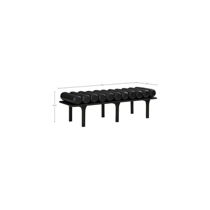 Landon Black Vegan Leather Bench