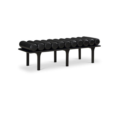 Landon Black Vegan Leather Bench