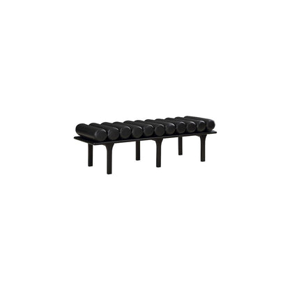 Landon Black Vegan Leather Bench