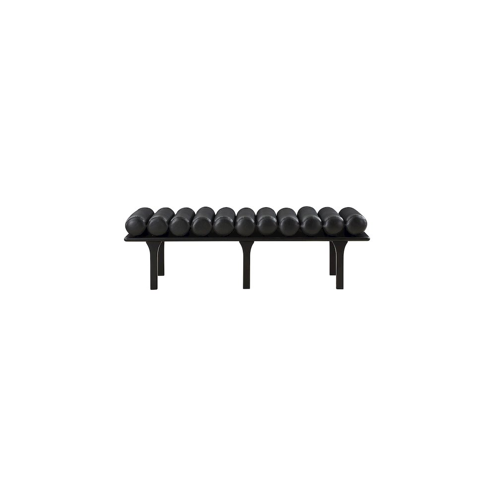 Landon Black Vegan Leather Bench