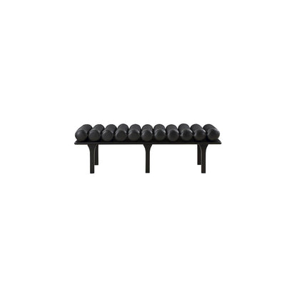 Landon Black Vegan Leather Bench