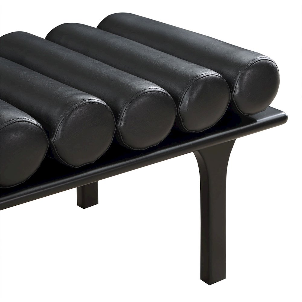 Landon Black Vegan Leather Bench