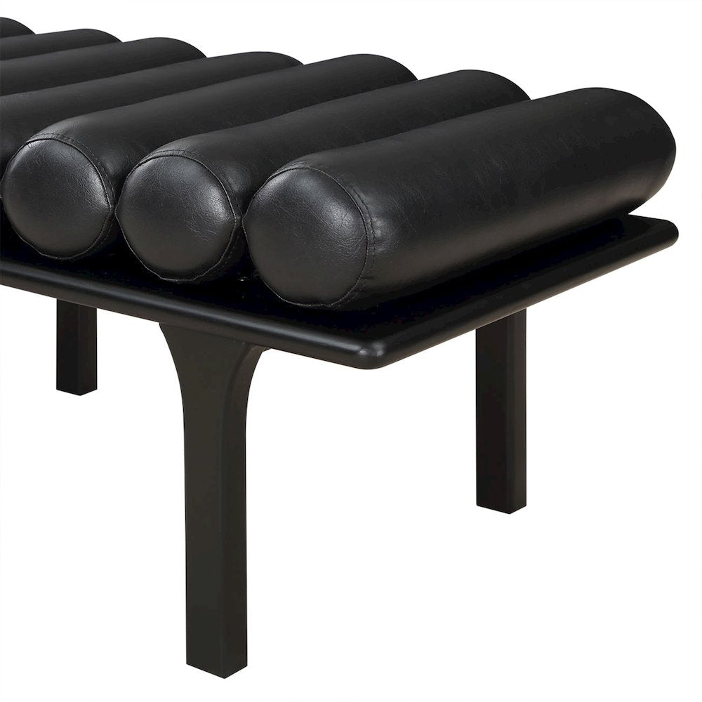 Landon Black Vegan Leather Bench