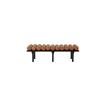 Landon Cognac Vegan Leather Bench