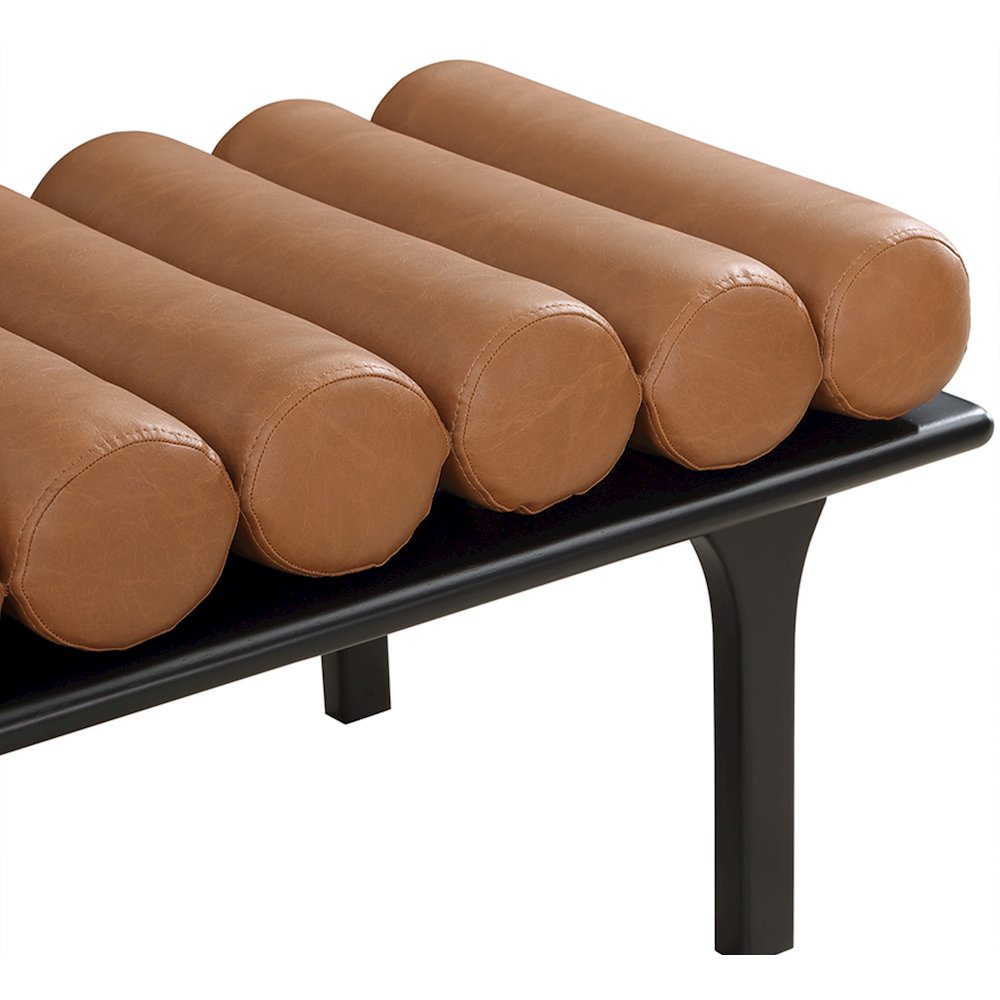 Landon Cognac Vegan Leather Bench