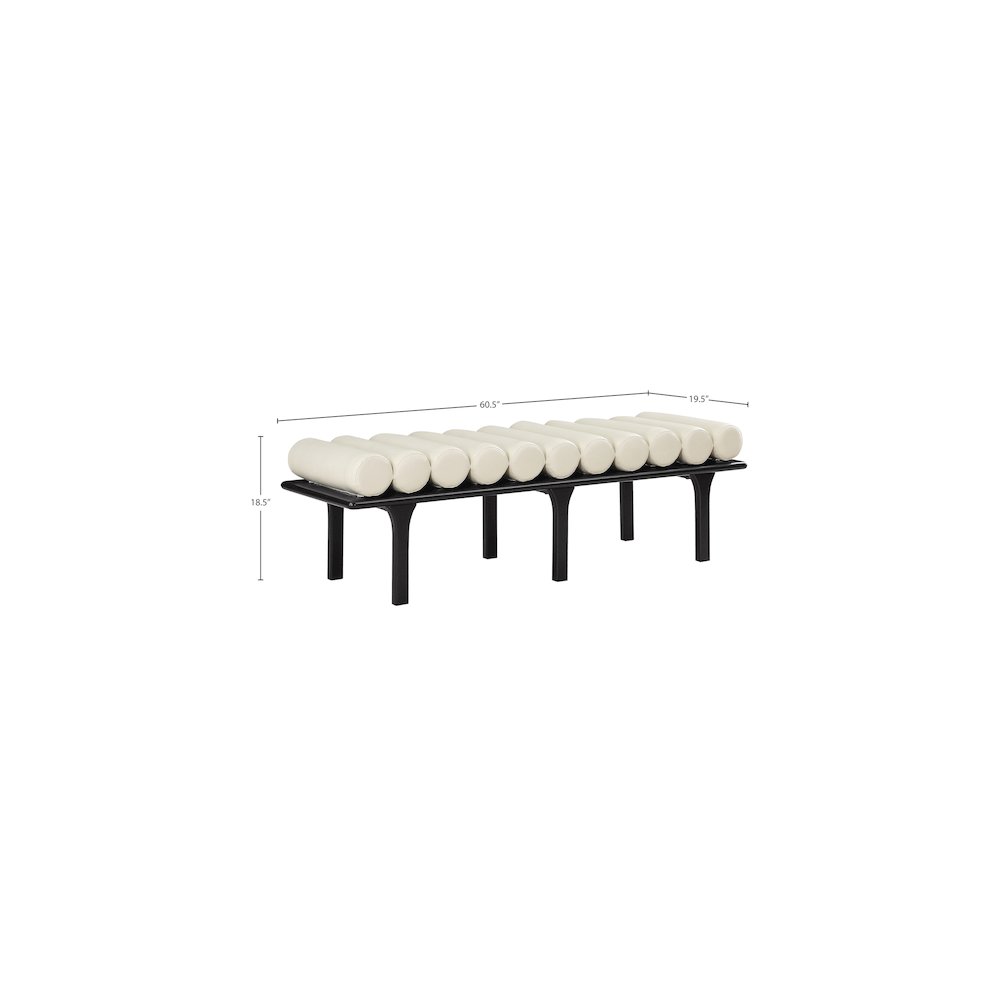 Landon Cream Vegan Leather Bench