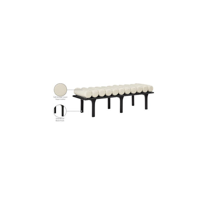 Landon Cream Vegan Leather Bench