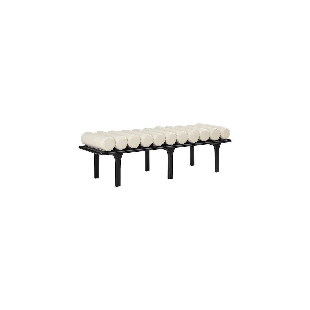 Landon Cream Vegan Leather Bench