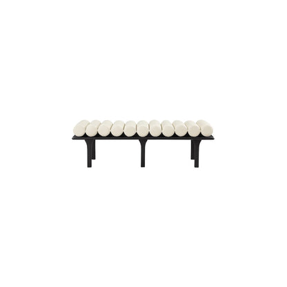 Landon Cream Vegan Leather Bench