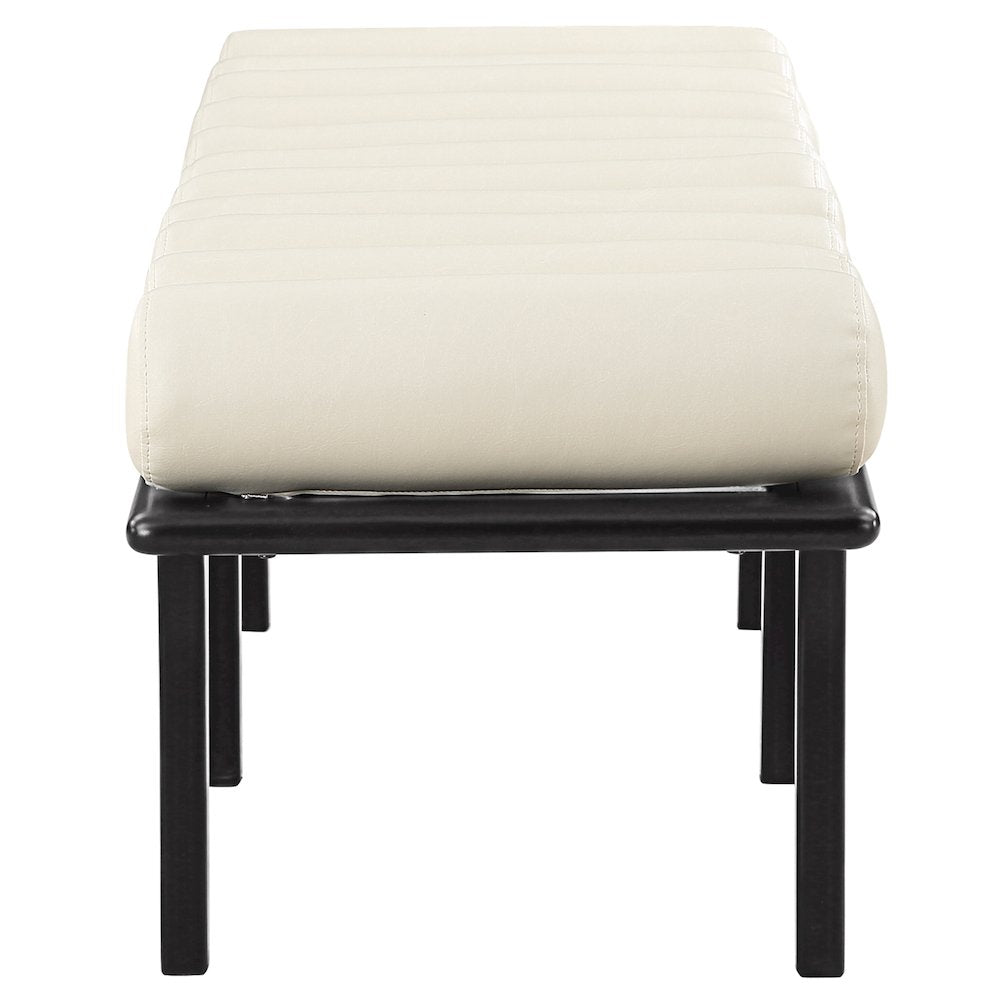 Landon Cream Vegan Leather Bench