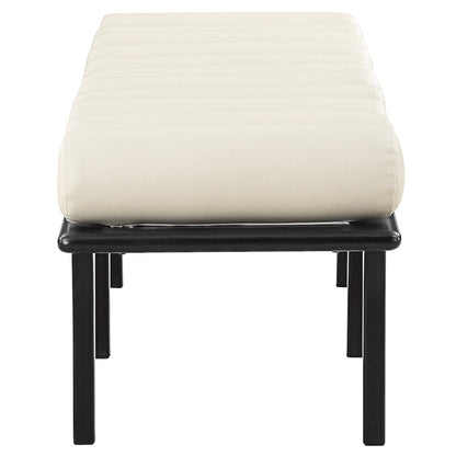 Landon Cream Vegan Leather Bench