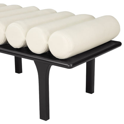 Landon Cream Vegan Leather Bench