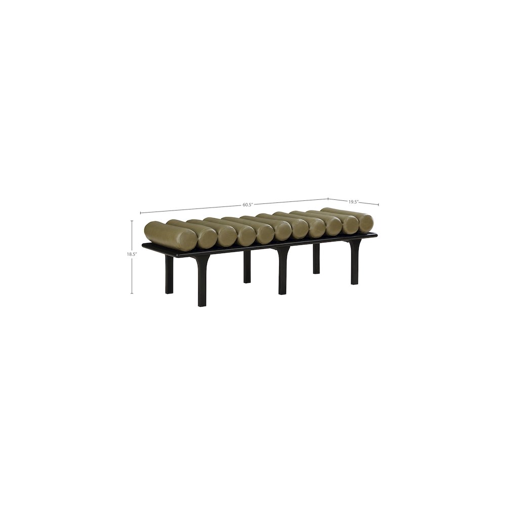 Landon Olive Green Vegan Leather Bench