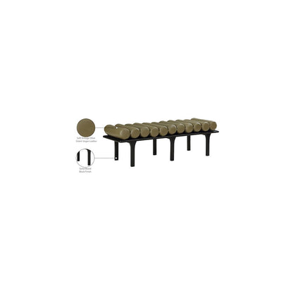 Landon Olive Green Vegan Leather Bench