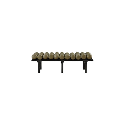 Landon Olive Green Vegan Leather Bench