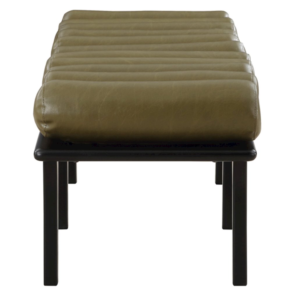 Landon Olive Green Vegan Leather Bench
