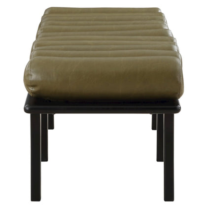 Landon Olive Green Vegan Leather Bench