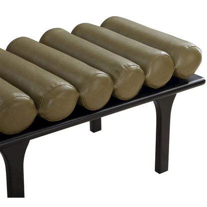 Landon Olive Green Vegan Leather Bench