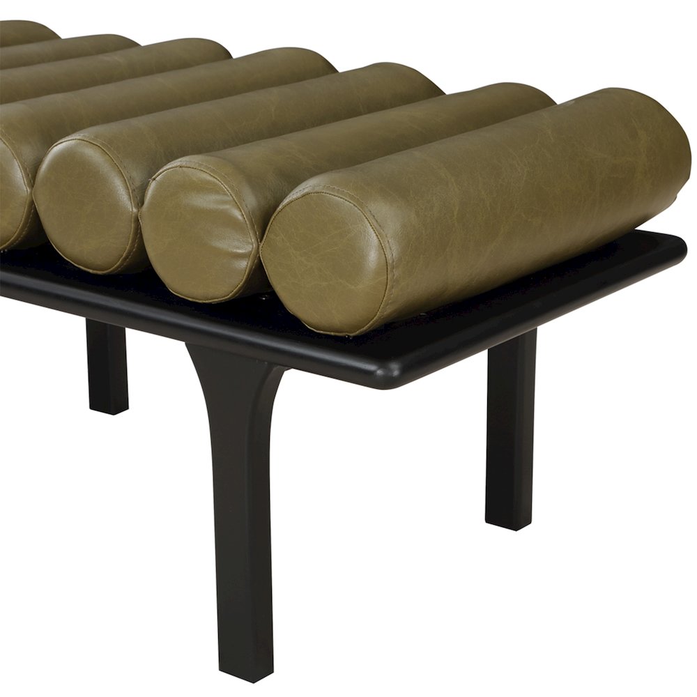 Landon Olive Green Vegan Leather Bench