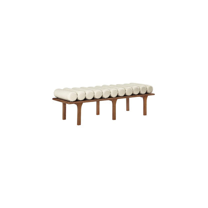 Landon Cream Vegan Leather Bench