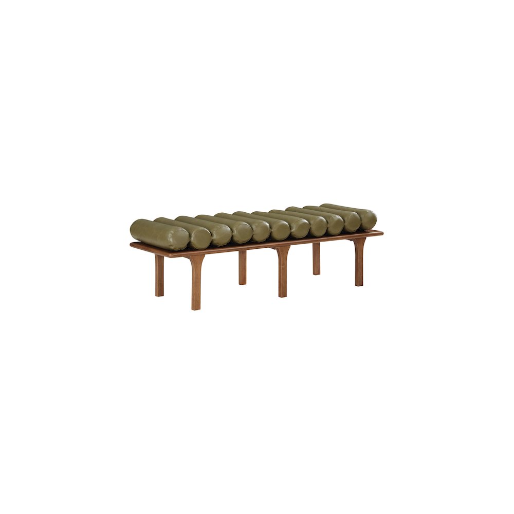 Landon Olive Green Vegan Leather Bench