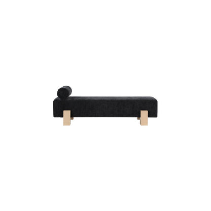 Edison Black Chenille Fabric Bench