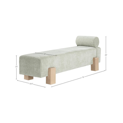 Edison Mint Green Chenille Fabric Bench