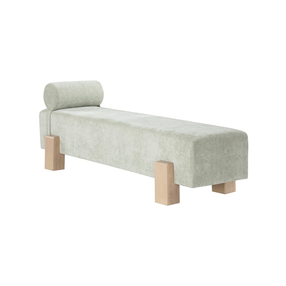 Edison Mint Green Chenille Fabric Bench
