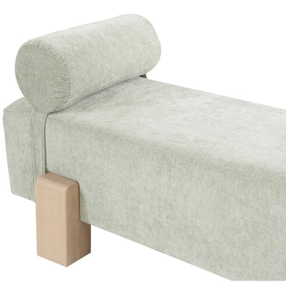 Edison Mint Green Chenille Fabric Bench