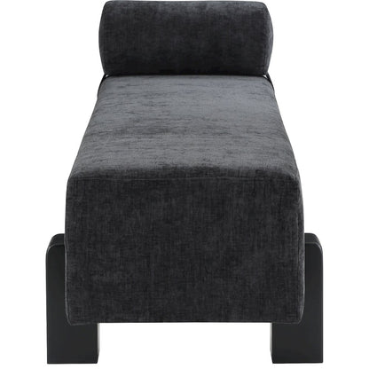 Edison Black Chenille Fabric Bench