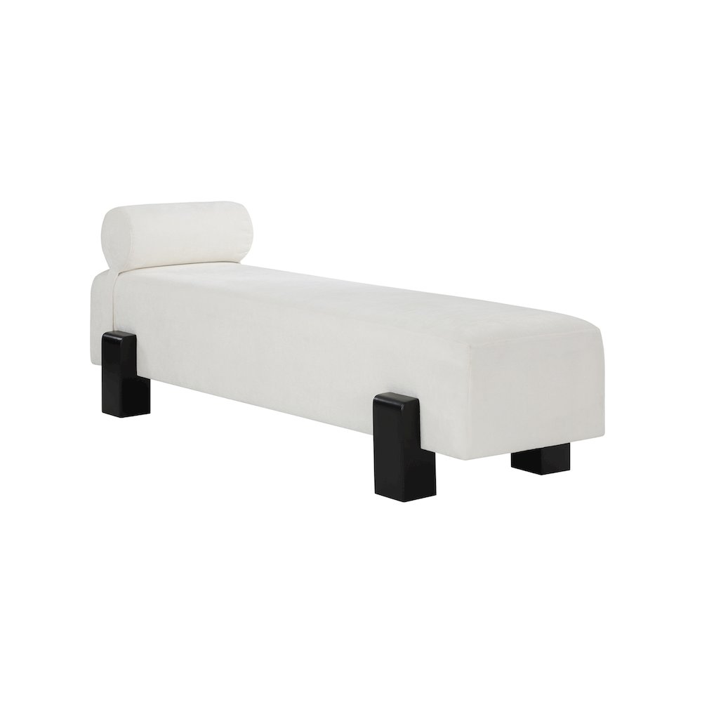 Edison Cream Chenille Fabric Bench
