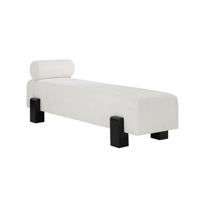 Edison Cream Chenille Fabric Bench