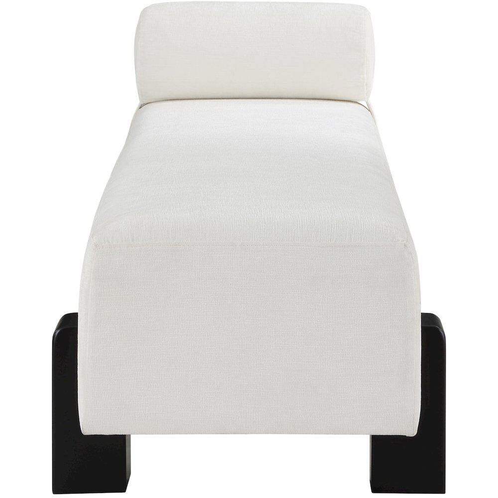 Edison Cream Chenille Fabric Bench