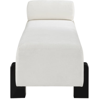 Edison Cream Chenille Fabric Bench