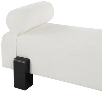 Edison Cream Chenille Fabric Bench