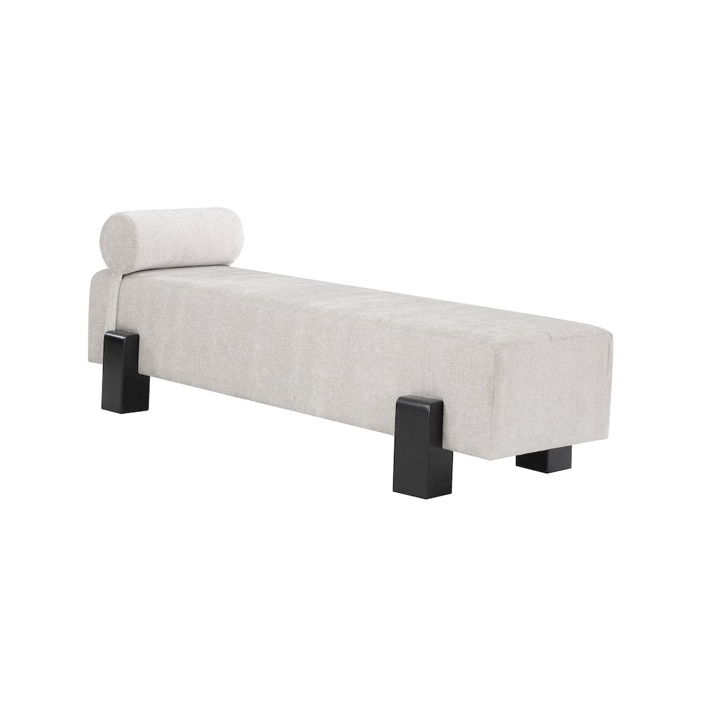 Edison Light Grey Chenille Fabric Bench