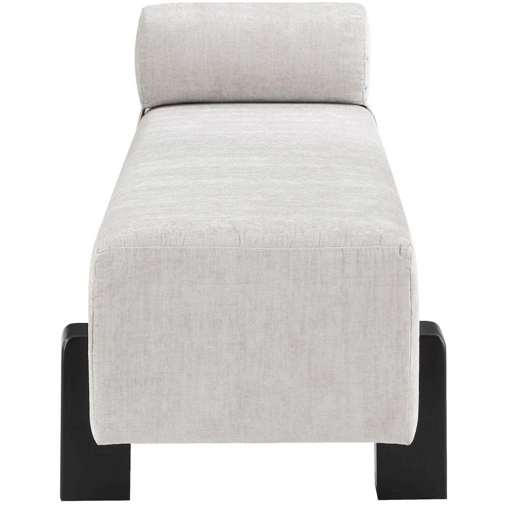 Edison Light Grey Chenille Fabric Bench