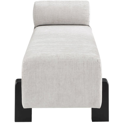 Edison Light Grey Chenille Fabric Bench