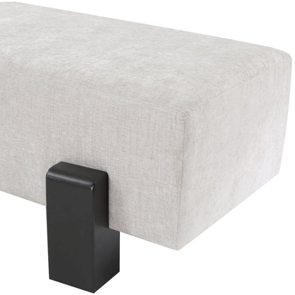 Edison Light Grey Chenille Fabric Bench