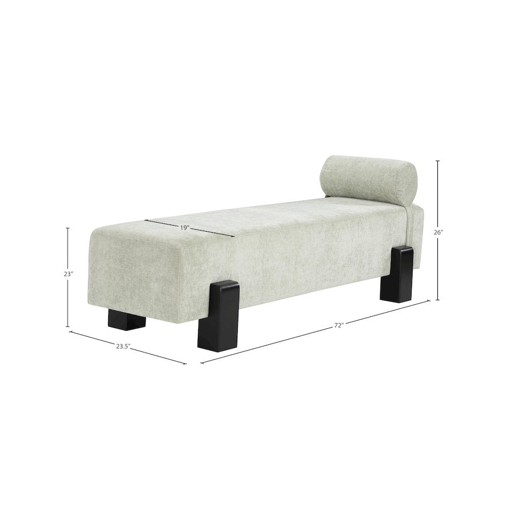 Edison Mint Green Chenille Fabric Bench