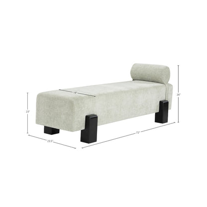 Edison Mint Green Chenille Fabric Bench