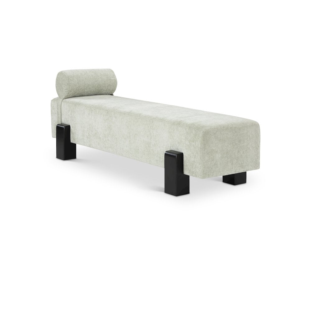 Edison Mint Green Chenille Fabric Bench