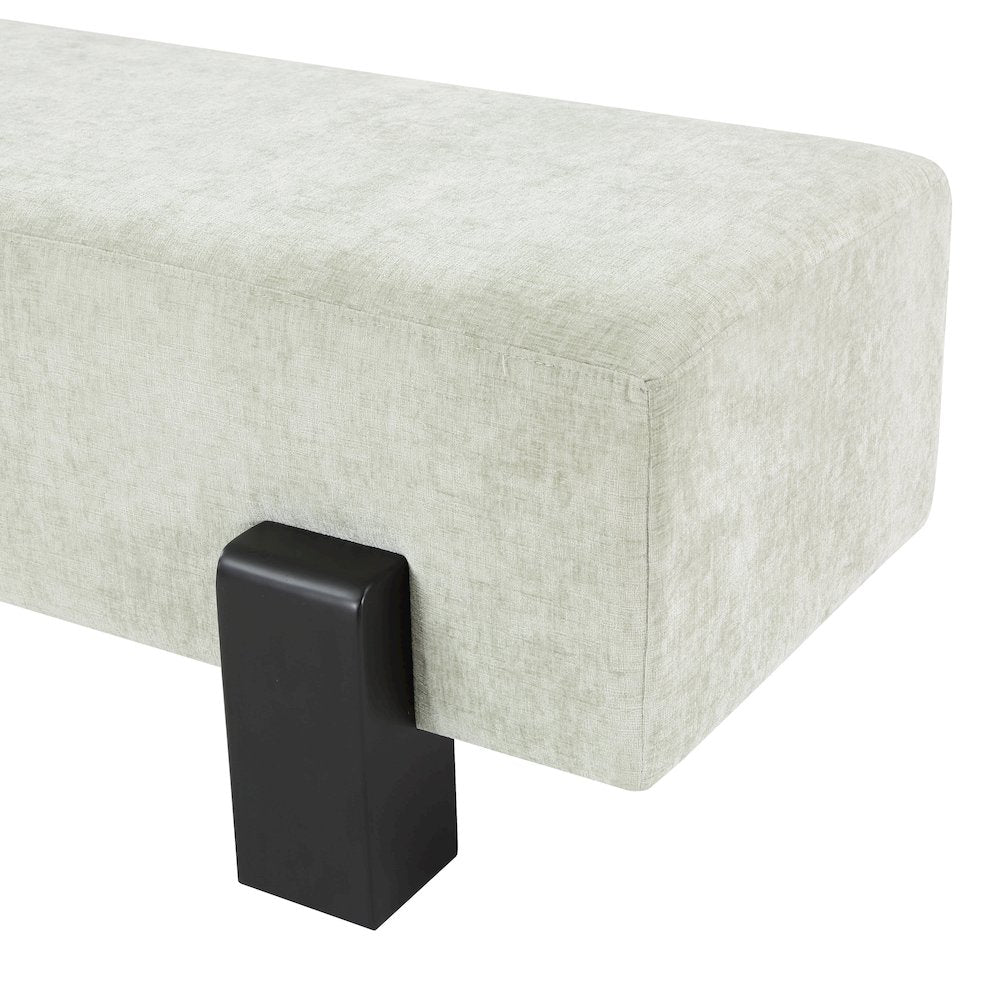 Edison Mint Green Chenille Fabric Bench