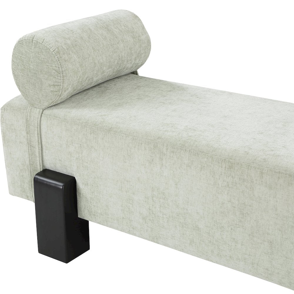 Edison Mint Green Chenille Fabric Bench