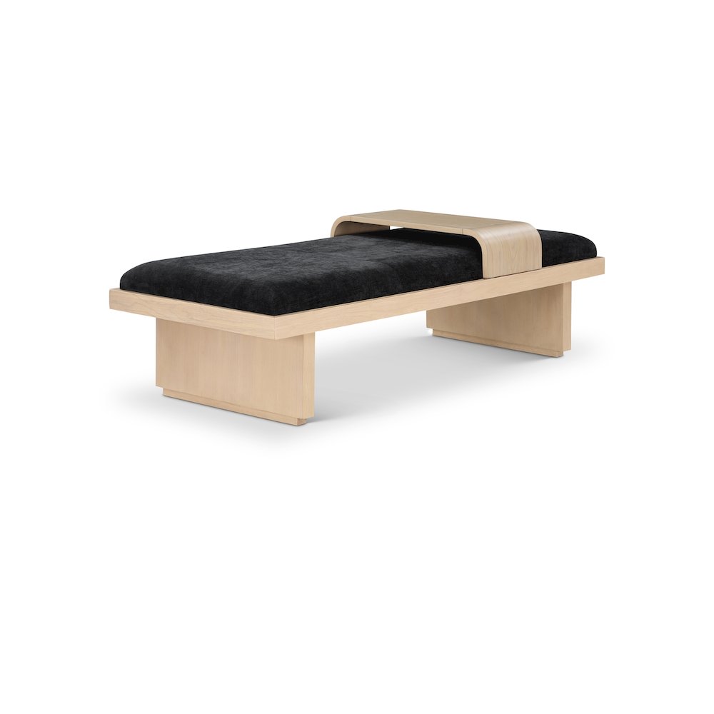 Arlington Black Chenille Fabric Bench